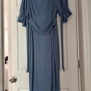 SHEIN Long Sleeve Blue Dress